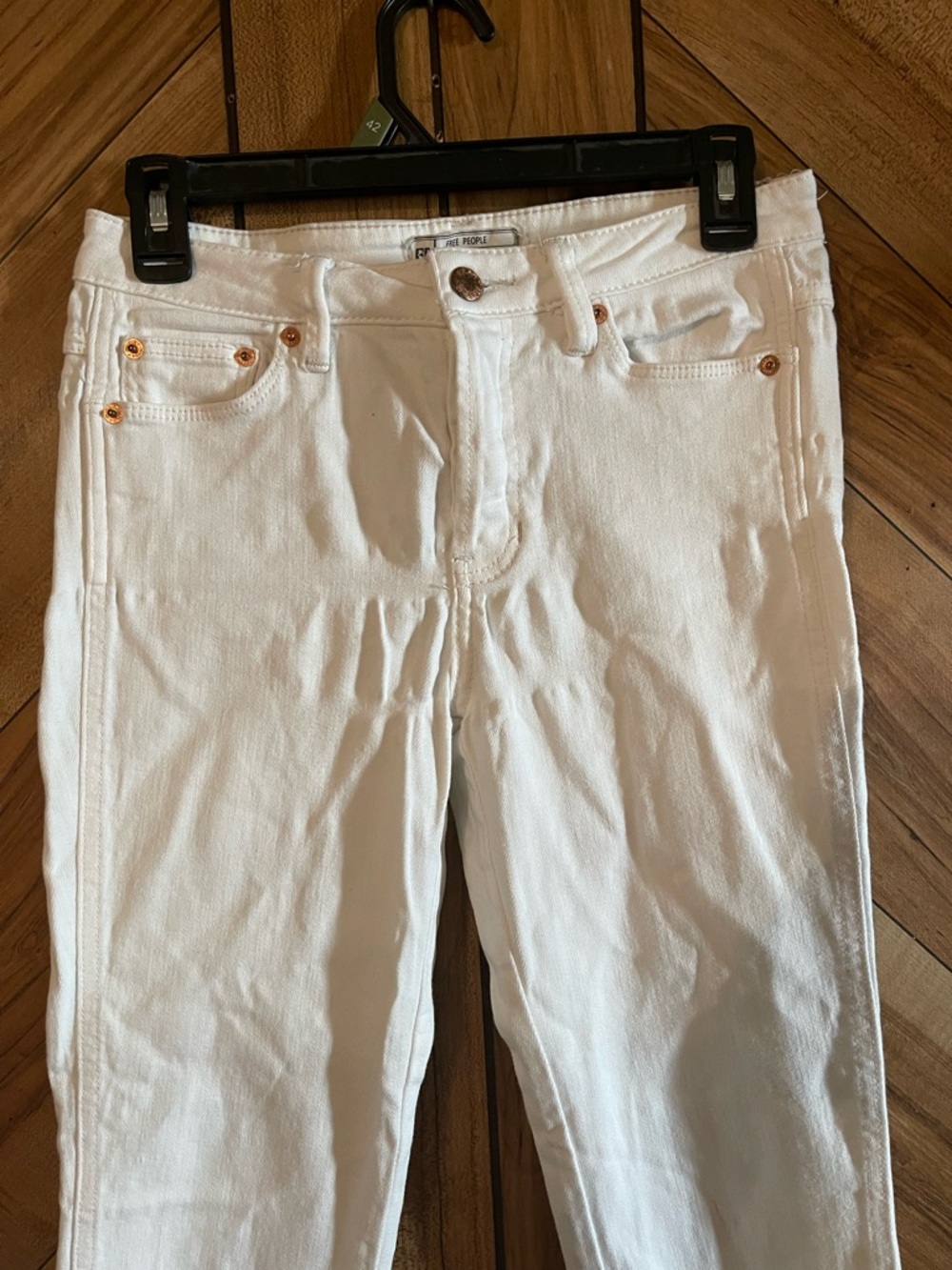 Free People Montana White Skinny Jeans Women's Size 25 High Rise Denim - Picture 4 of 8